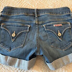 Hudson cuffed dark blue jean shorts